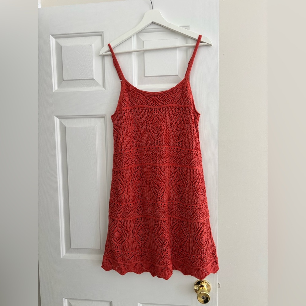 Red Crochet Mini Dress